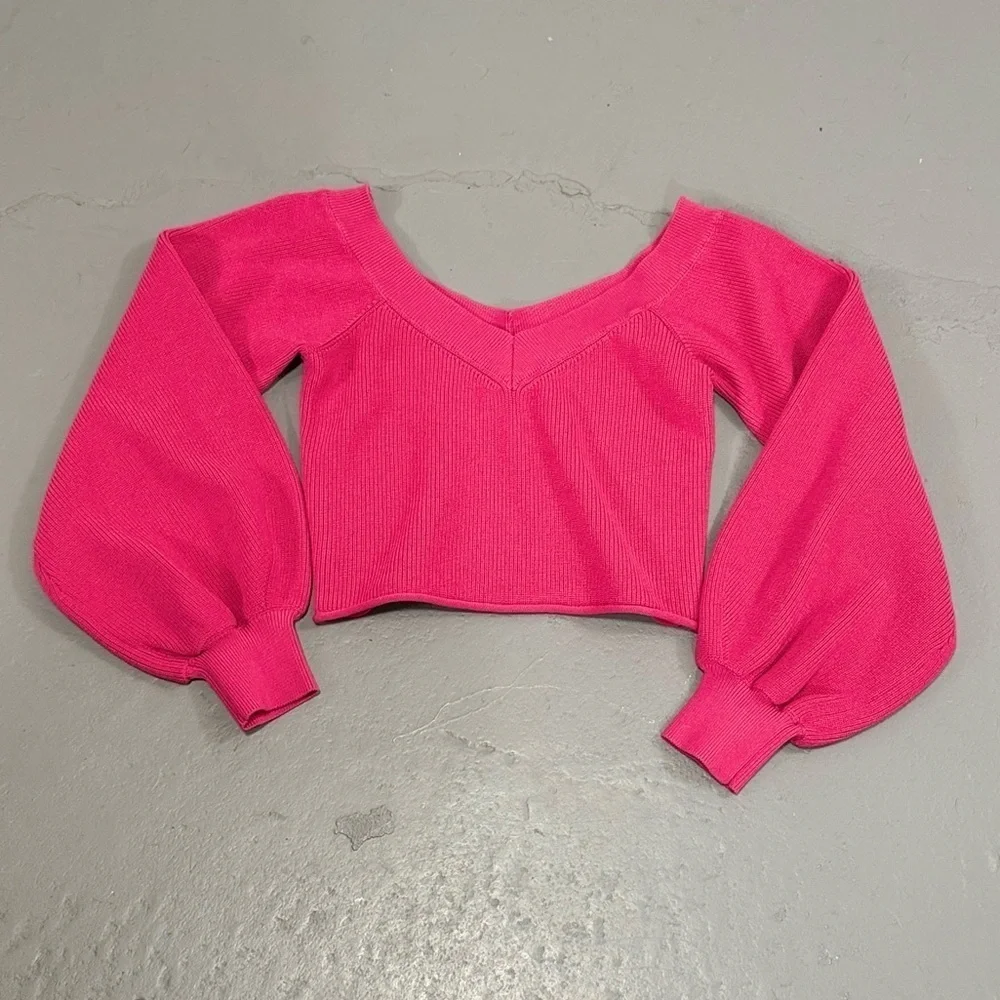 ZARA | Balloon Sleeve Crop Sweater